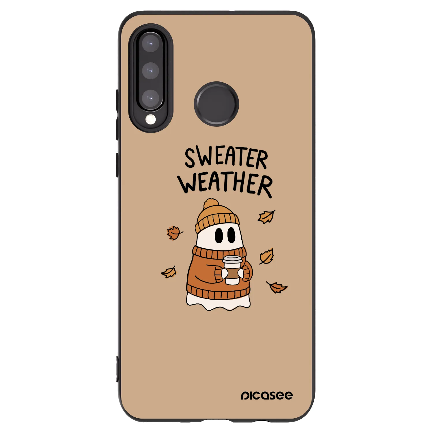 Picasee Μαύρη θήκη σιλικόνης για Huawei P30 Lite - Sweater ghost