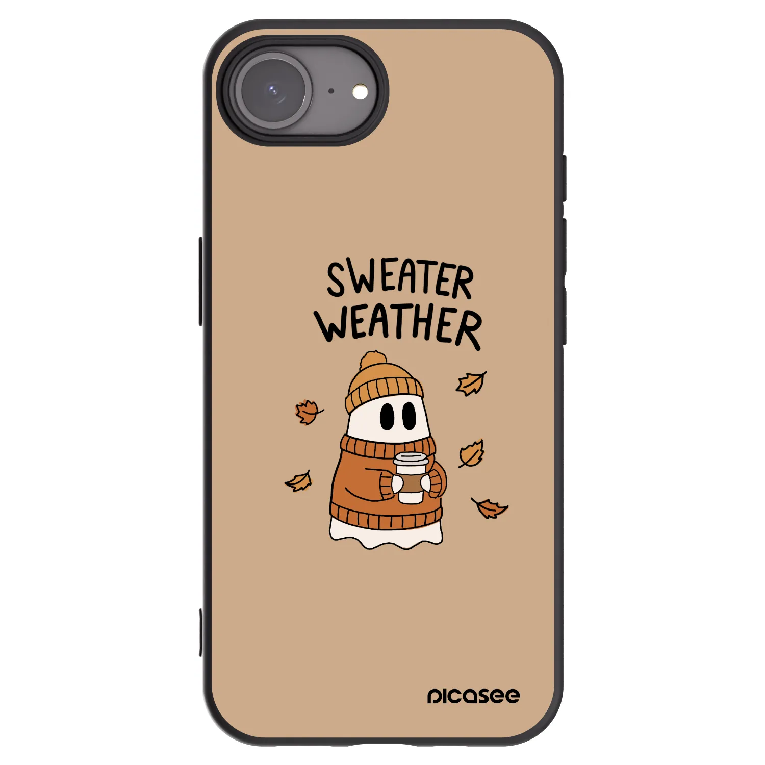 Picasee Μαύρη θήκη σιλικόνης για Apple iPhone 17e - Sweater ghost
