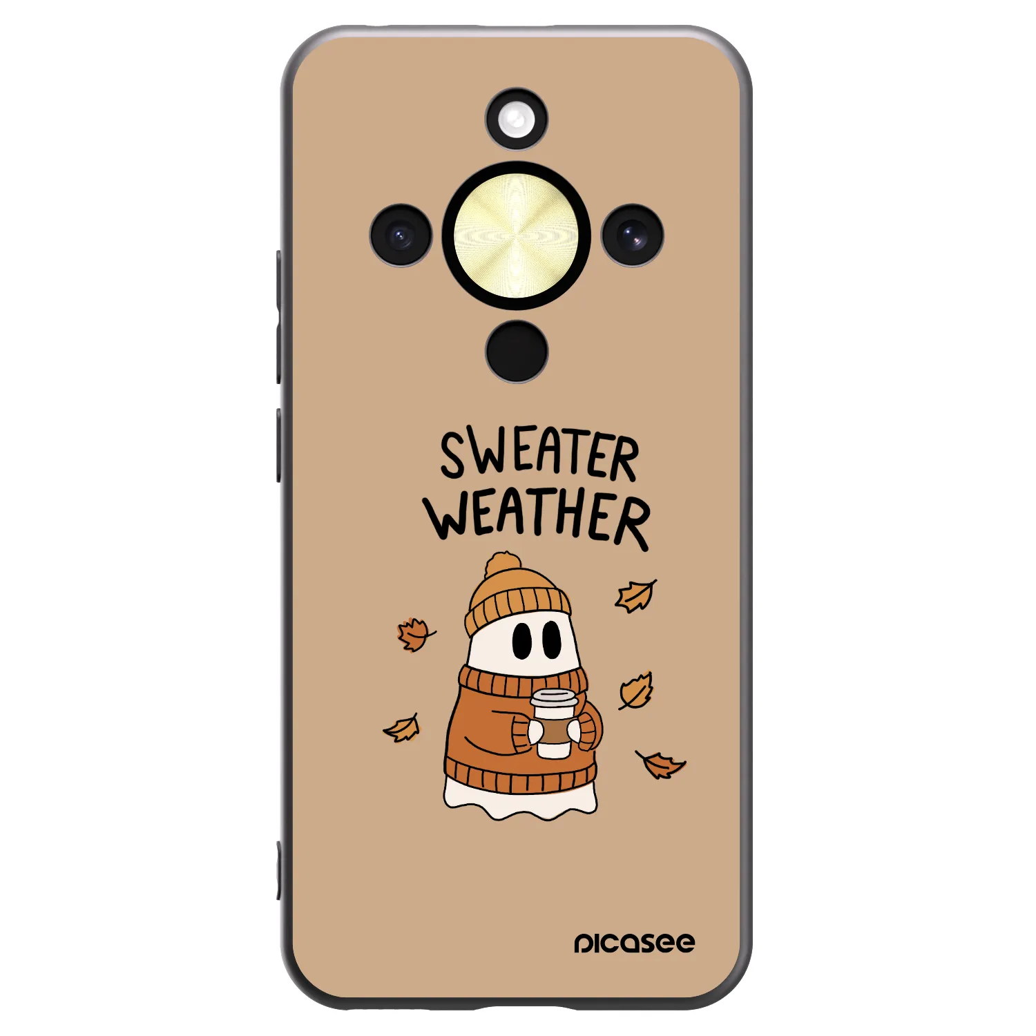 Picasee Μαύρη θήκη σιλικόνης για Honor Magic8 Lite 5G - Sweater ghost