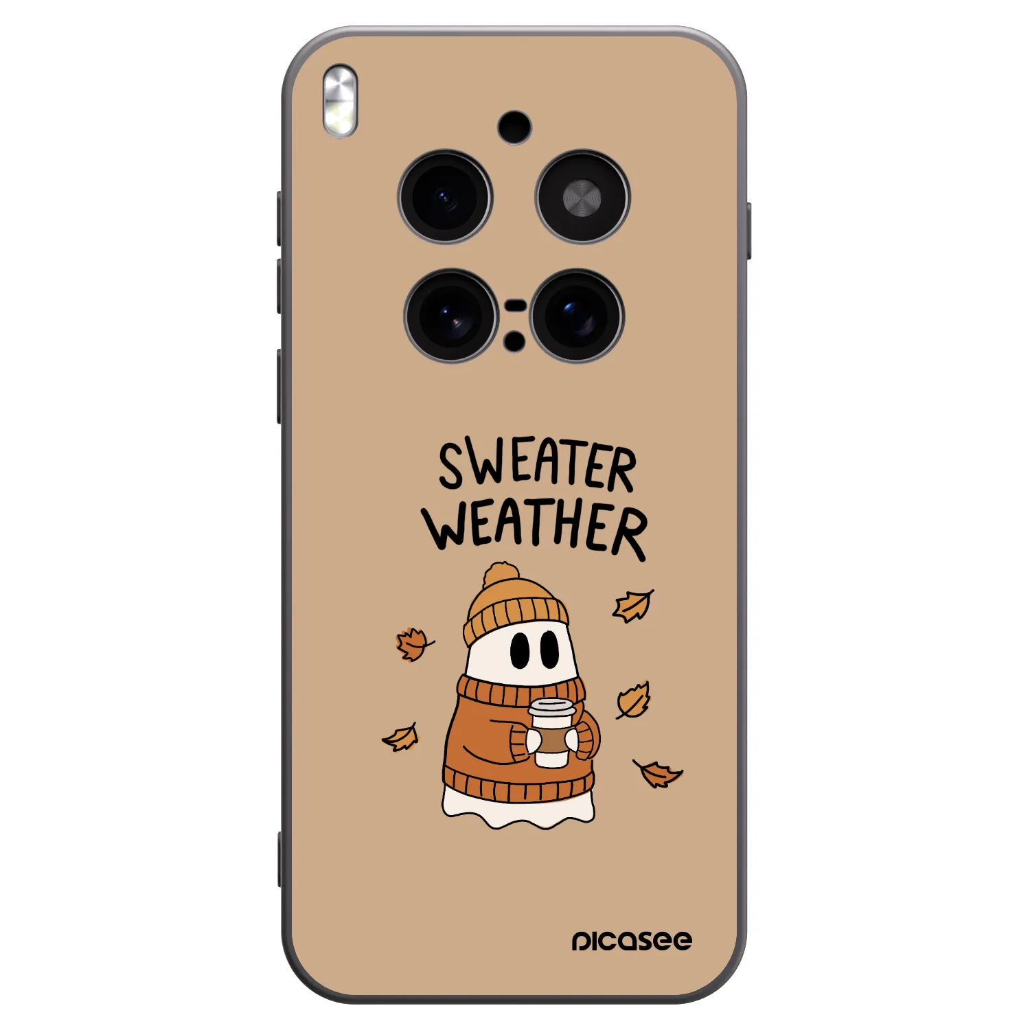 Picasee Μαύρη θήκη σιλικόνης για Vivo X300 Pro - Sweater ghost