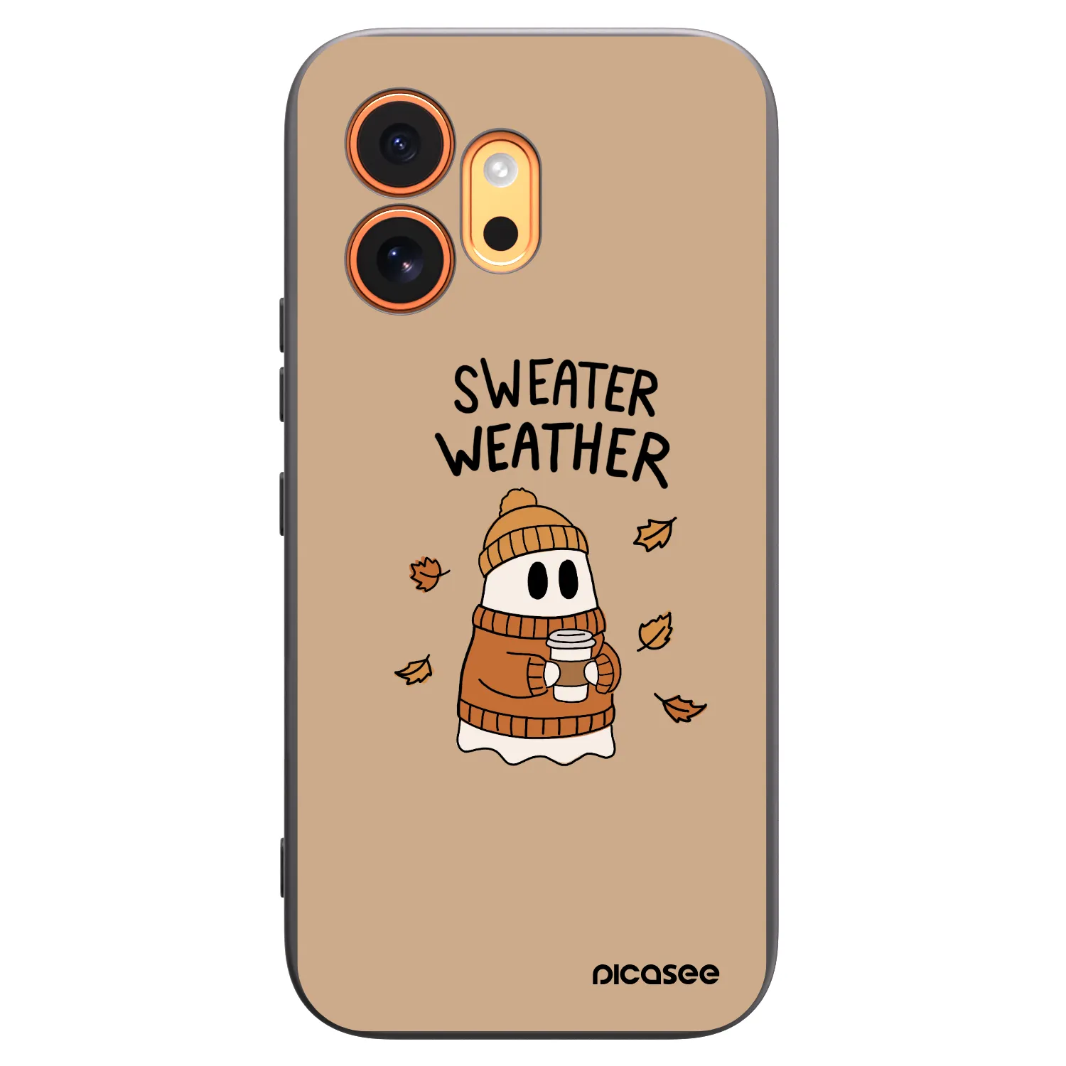 Picasee Μαύρη θήκη σιλικόνης για Honor 600 - Sweater ghost