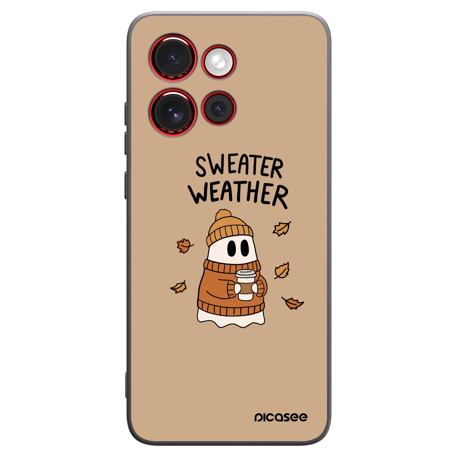 Picasee Μαύρη θήκη σιλικόνης για Motorola Edge 60 Neo 5G - Sweater ghost