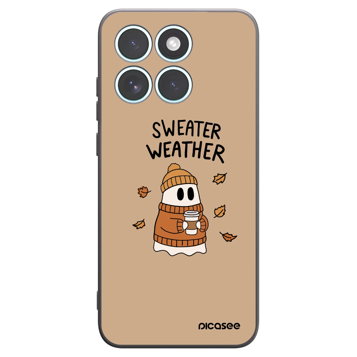 Picasee Μαύρη θήκη σιλικόνης για Motorola Edge 70 Fusion - Sweater ghost