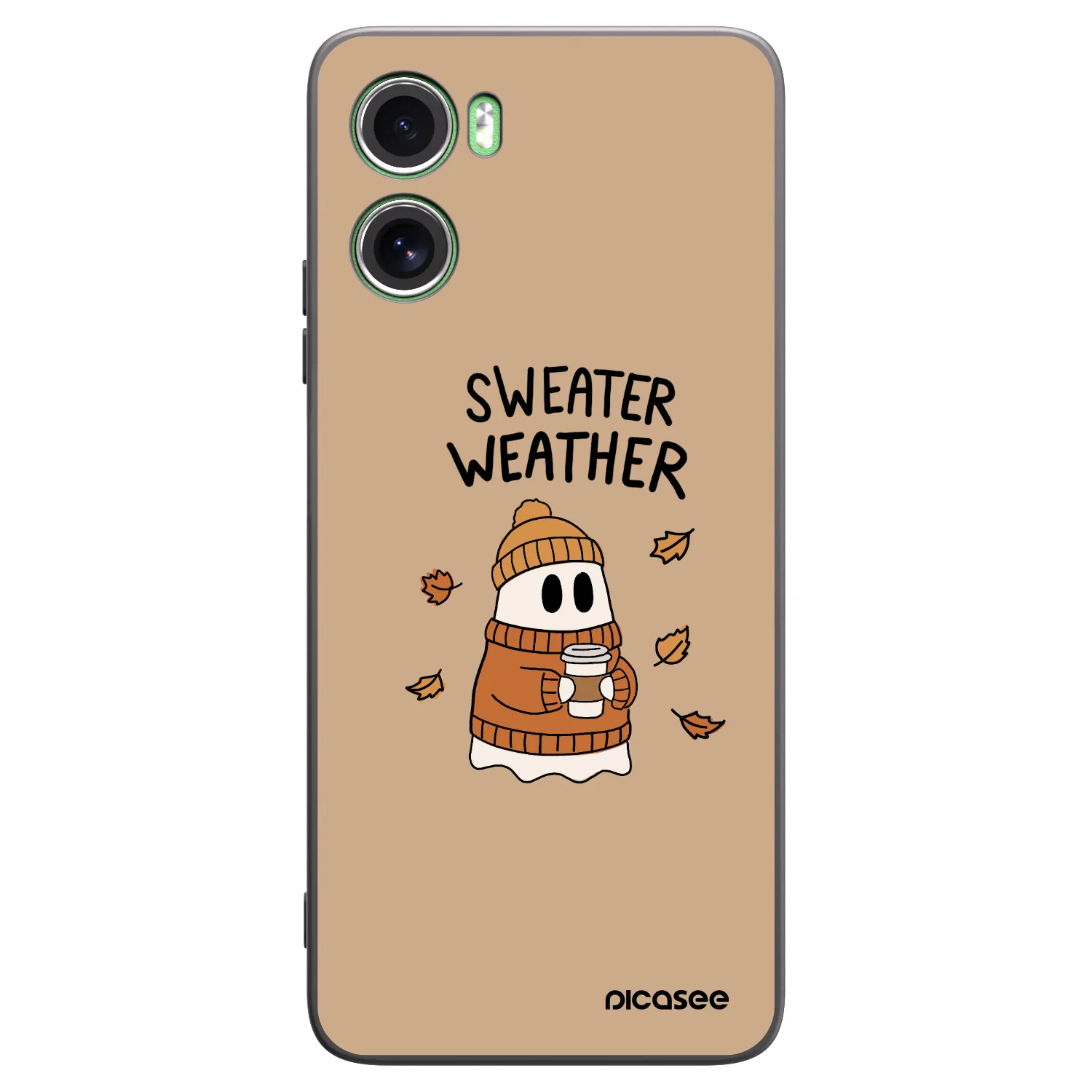 Picasee Μαύρη θήκη σιλικόνης για Motorola Moto G06 - Sweater ghost