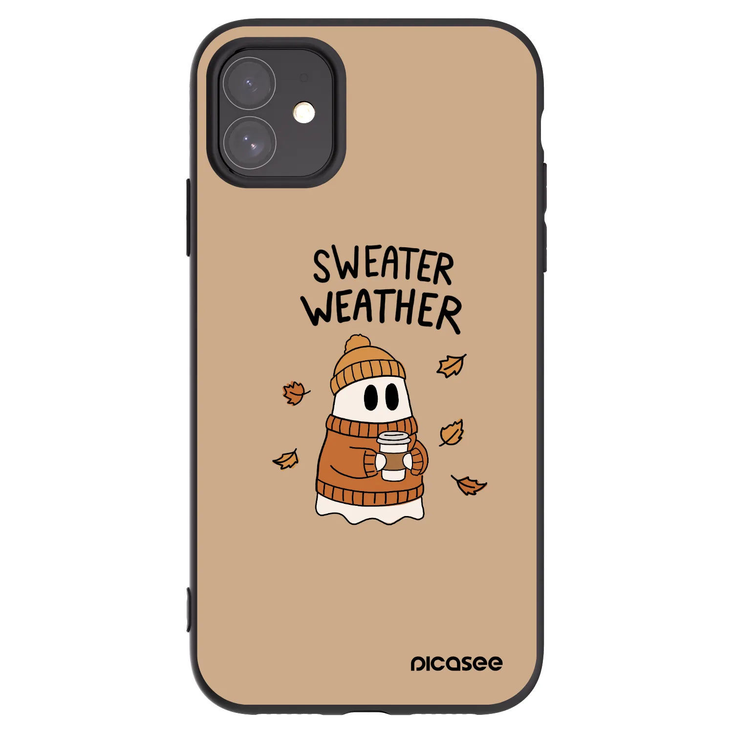 Picasee Μαύρη θήκη σιλικόνης για Apple iPhone 11 - Sweater ghost