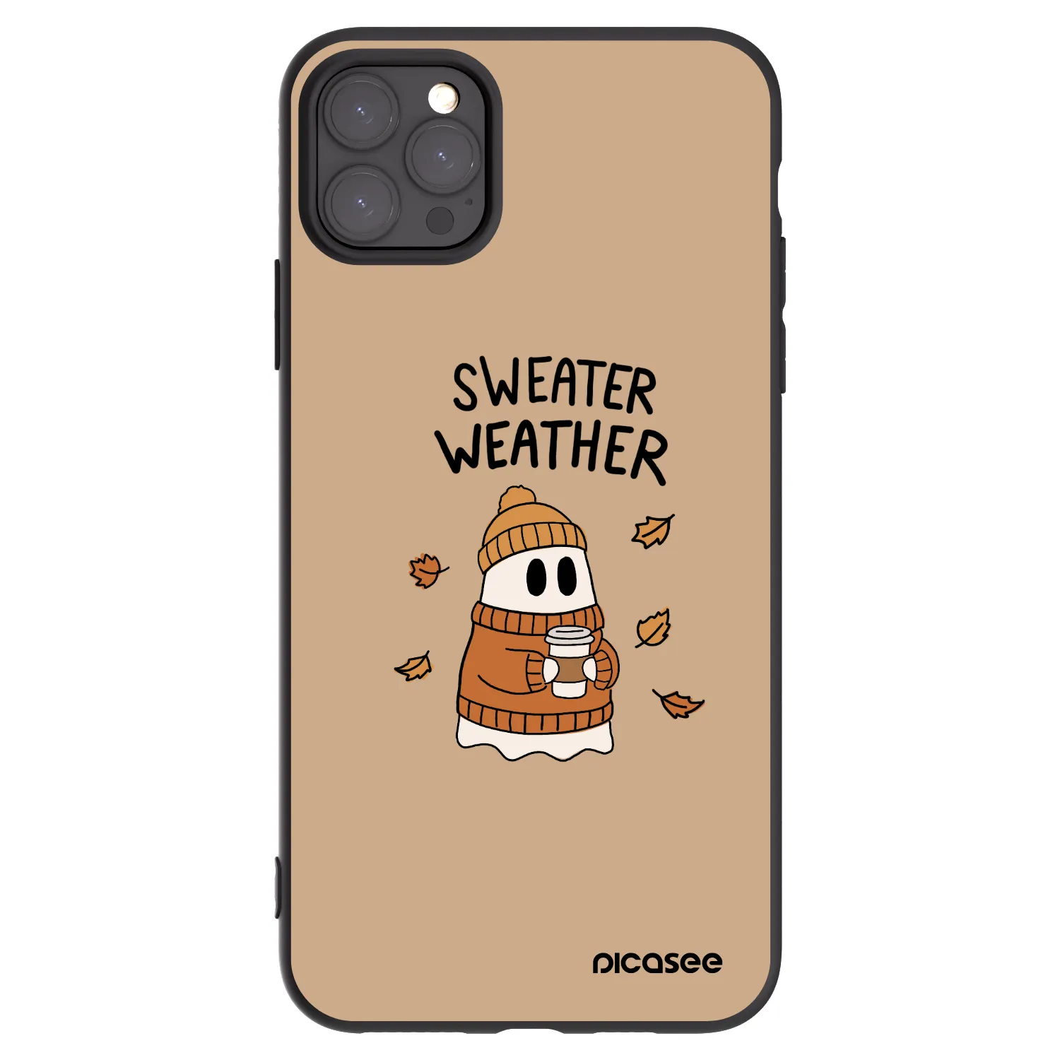 Picasee Μαύρη θήκη σιλικόνης για Apple iPhone 11 Pro Max - Sweater ghost