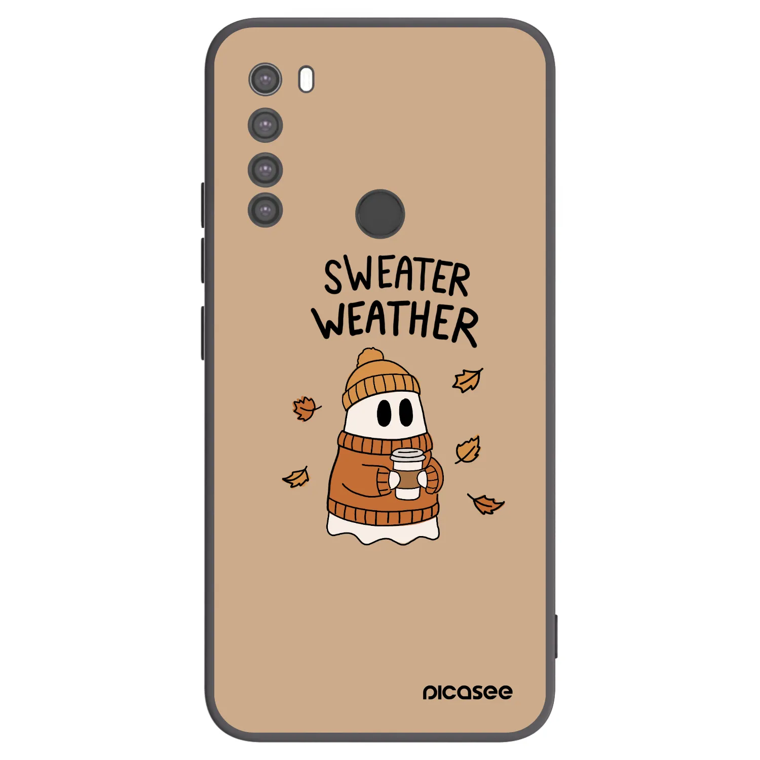 Picasee Μαύρη θήκη σιλικόνης για Xiaomi Redmi Note 8 - Sweater ghost