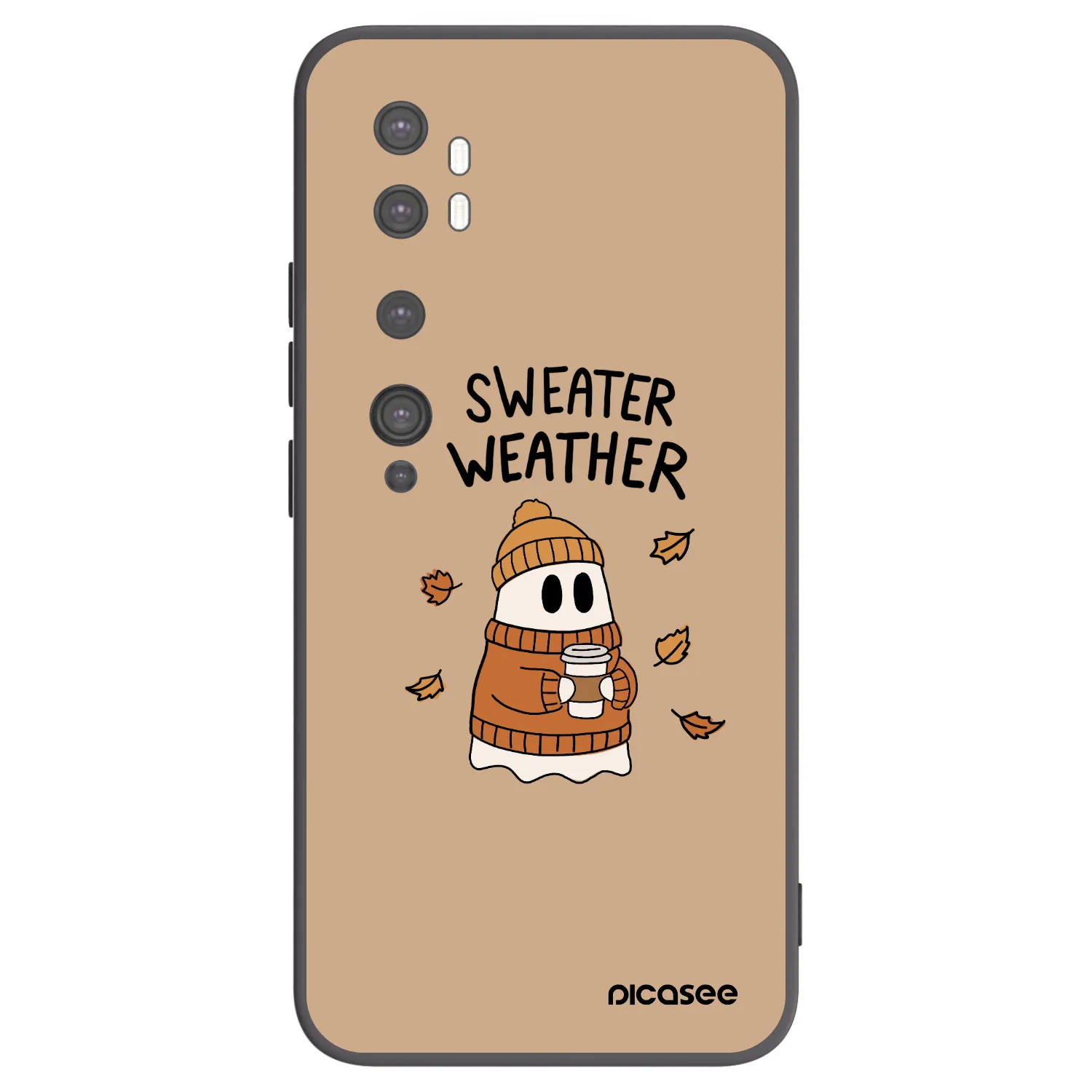 Picasee Μαύρη θήκη σιλικόνης για Xiaomi Mi Note 10 (Pro) - Sweater ghost