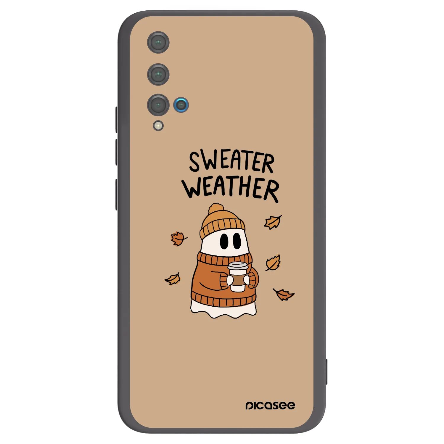 Picasee Μαύρη θήκη σιλικόνης για Huawei Nova 5T - Sweater ghost