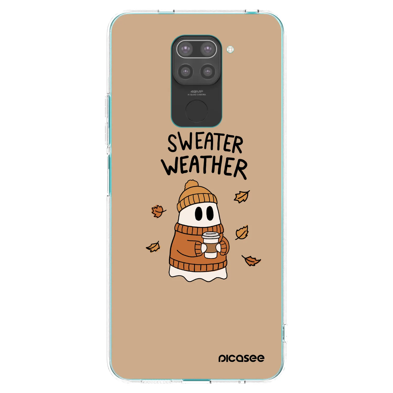 Picasee Μαύρη θήκη σιλικόνης για Xiaomi Redmi Note 9 - Sweater ghost