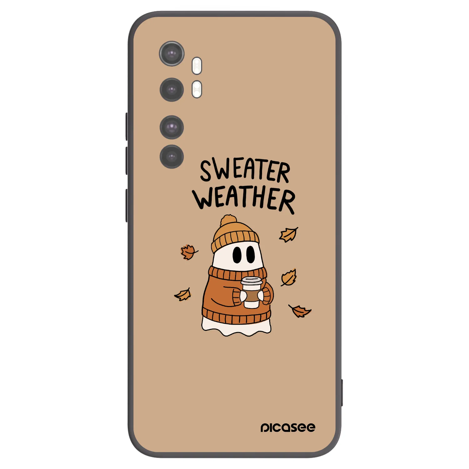 Picasee Μαύρη θήκη σιλικόνης για Xiaomi Mi Note 10 Lite - Sweater ghost