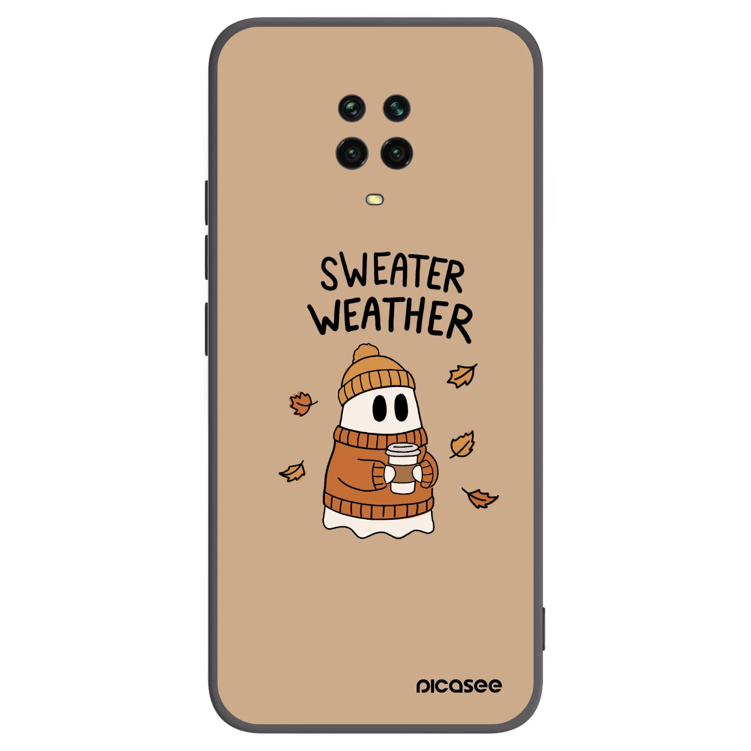 Picasee Μαύρη θήκη σιλικόνης για Xiaomi Redmi Note 9S - Sweater ghost