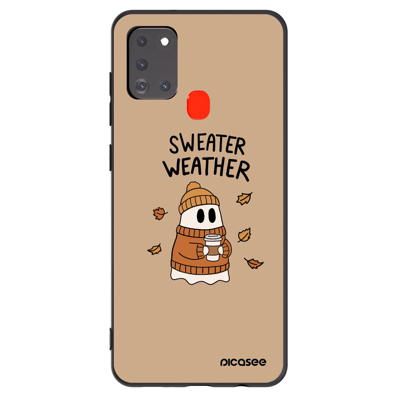 Picasee Μαύρη θήκη σιλικόνης για Samsung Galaxy A21s - Sweater ghost