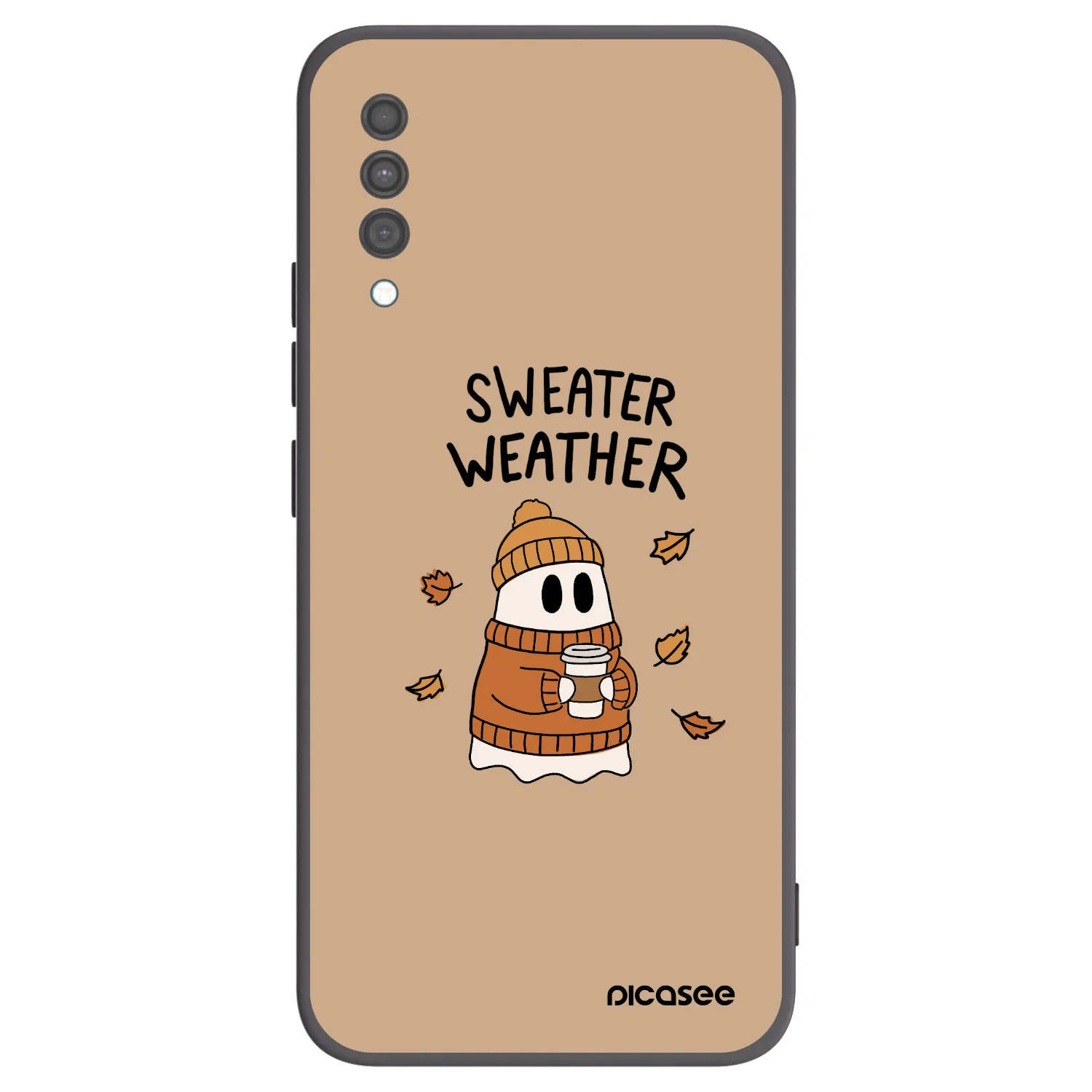 Picasee Μαύρη θήκη σιλικόνης για Samsung Galaxy A30s A307F - Sweater ghost