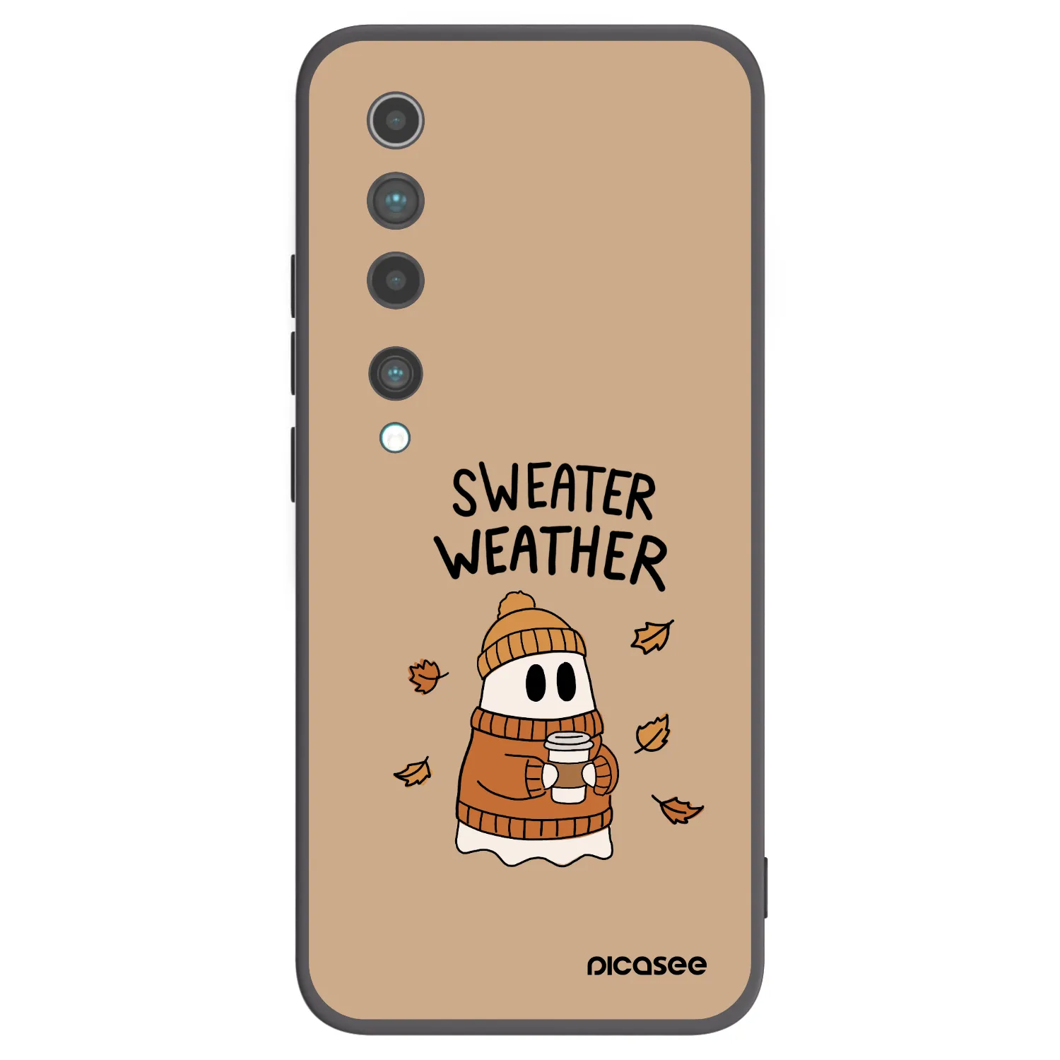 Picasee Μαύρη θήκη σιλικόνης για Xiaomi Mi 10 - Sweater ghost