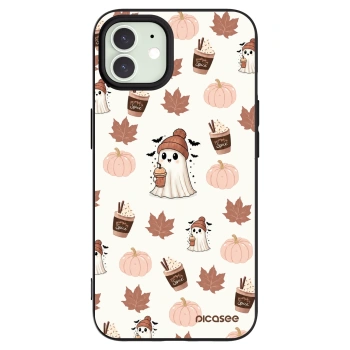 Picasee Μαύρη θήκη σιλικόνης για Apple iPhone 12 - Pumpkin spice