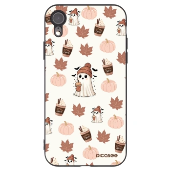 Picasee Μαύρη θήκη σιλικόνης για Apple iPhone XR - Pumpkin spice