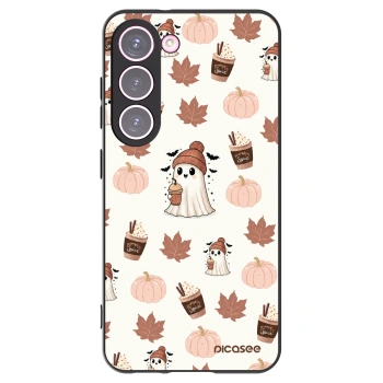 Picasee Μαύρη θήκη σιλικόνης για Samsung Galaxy S23 5G - Pumpkin spice