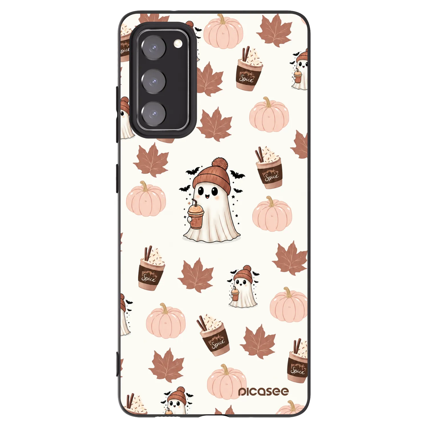 Picasee Μαύρη θήκη σιλικόνης για Samsung Galaxy S20 FE - Pumpkin spice