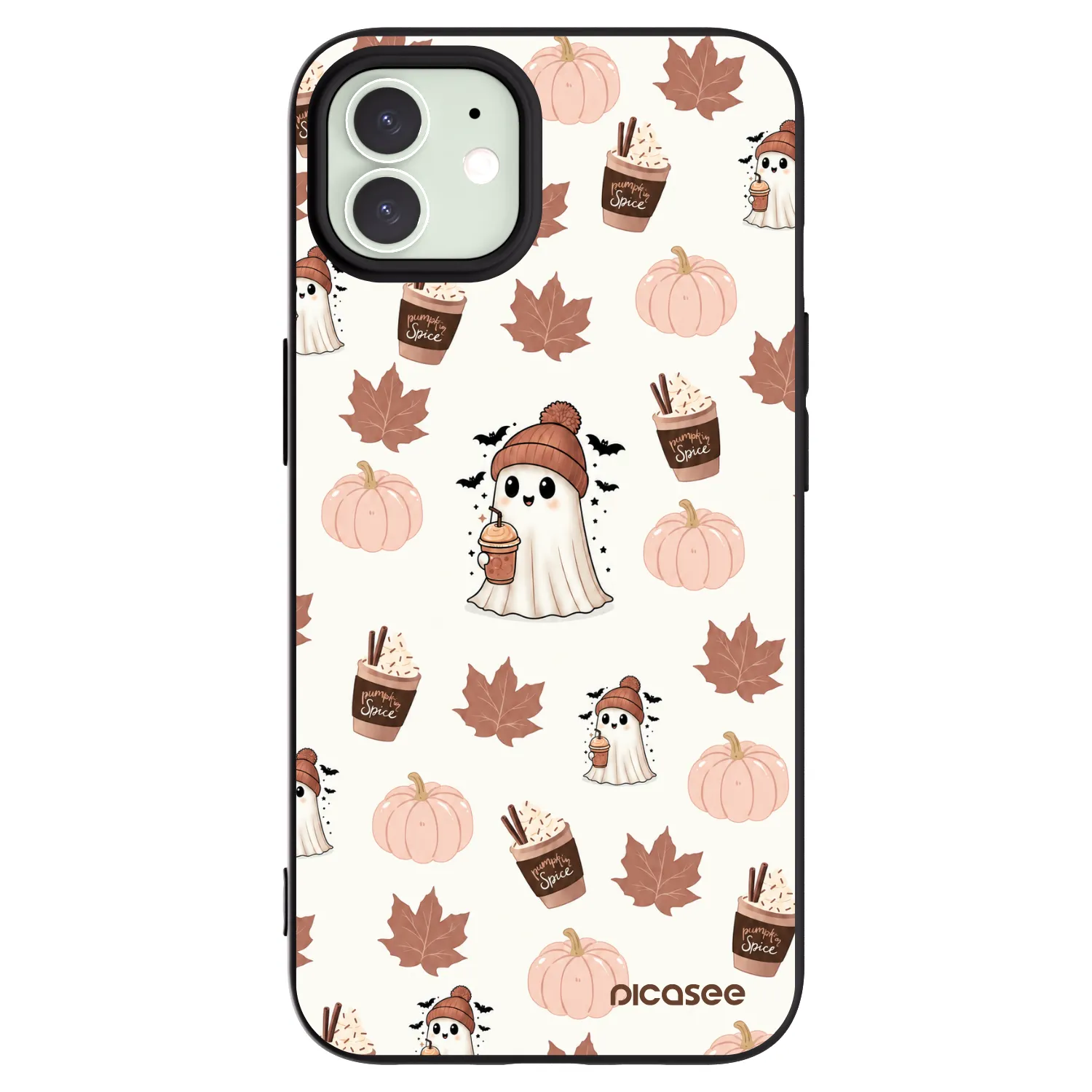 Picasee Μαύρη θήκη σιλικόνης για Apple iPhone 12 - Pumpkin spice