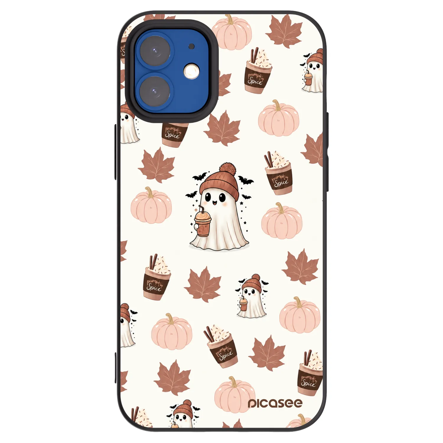 Picasee Μαύρη θήκη σιλικόνης για Apple iPhone 12 mini - Pumpkin spice