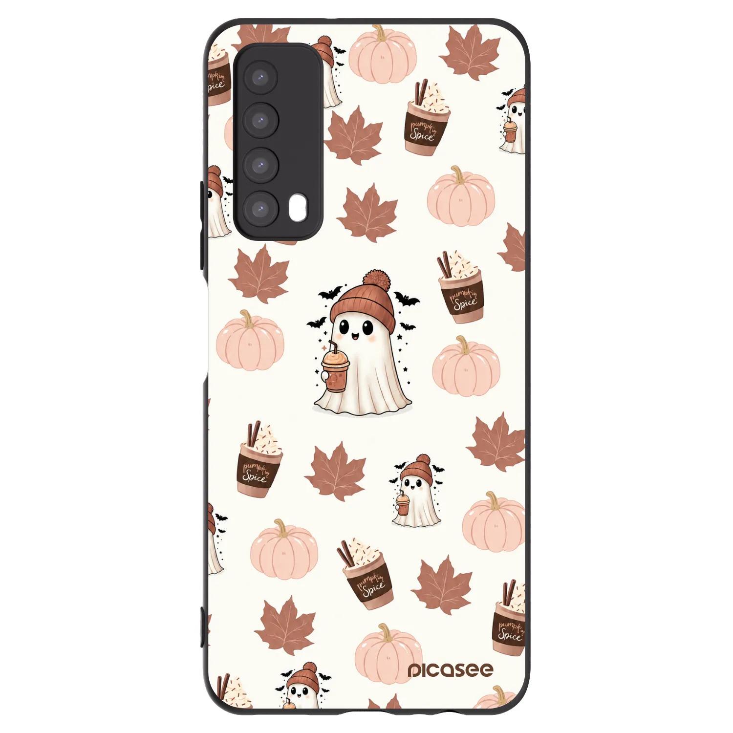 Picasee Μαύρη θήκη σιλικόνης για Huawei P Smart 2021 - Pumpkin spice