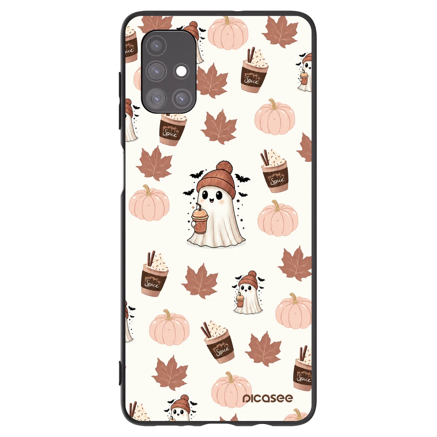 Picasee Μαύρη θήκη σιλικόνης για Samsung Galaxy M51 M515F - Pumpkin spice