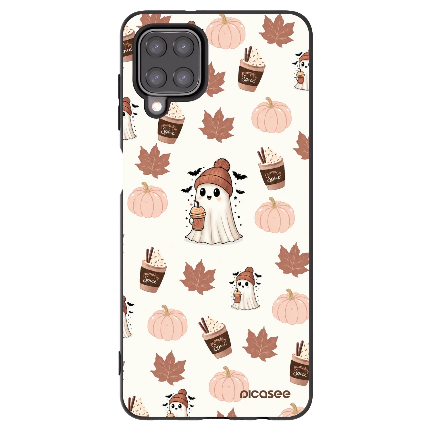 Picasee Μαύρη θήκη σιλικόνης για Samsung Galaxy A12 A125F - Pumpkin spice