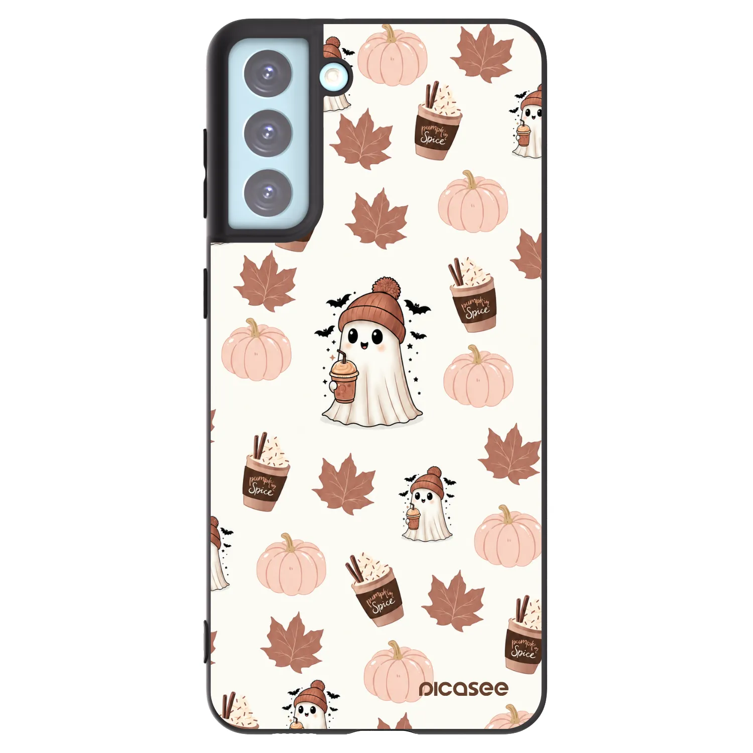 Picasee Μαύρη θήκη σιλικόνης για Samsung Galaxy S21+ 5G G996F - Pumpkin spice