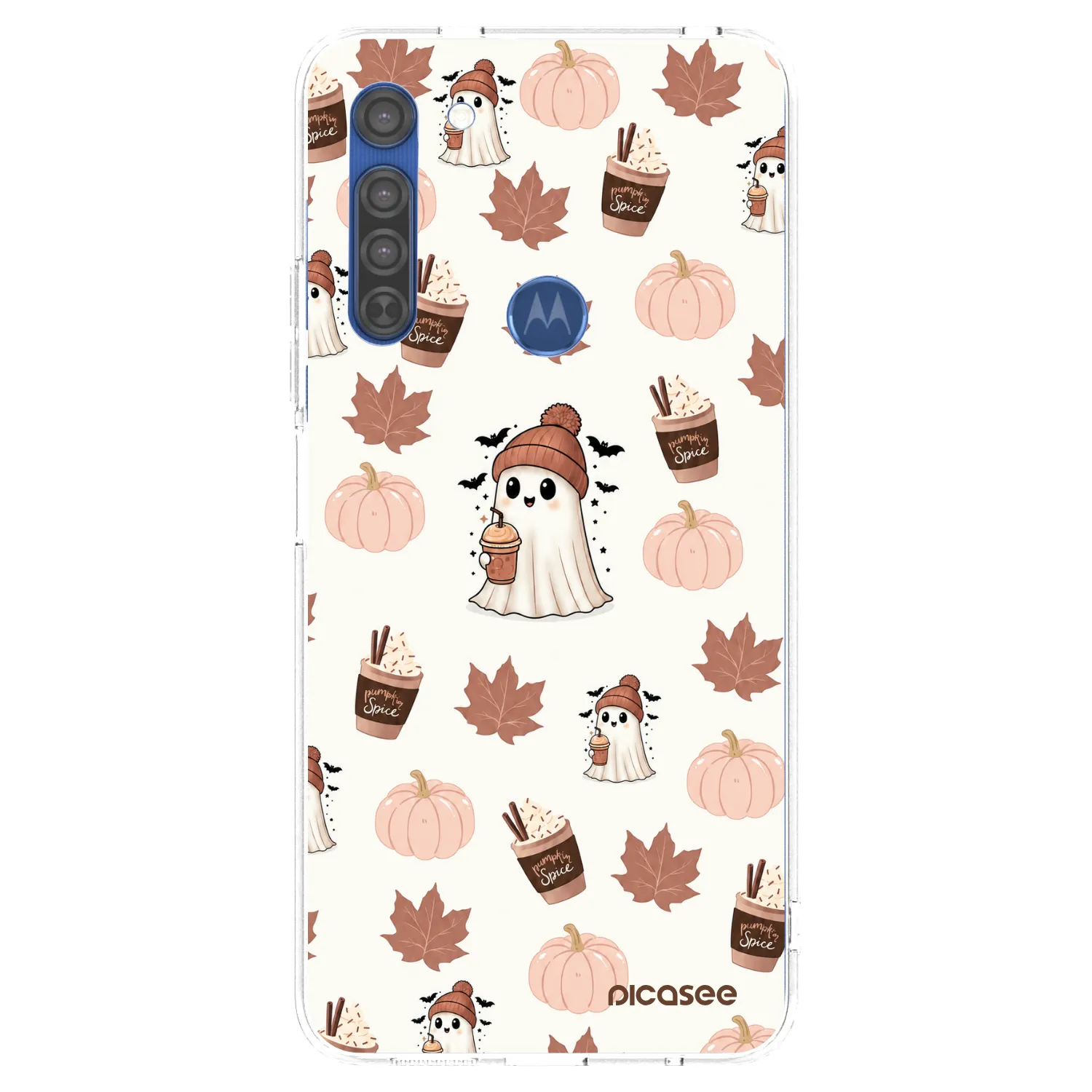 Picasee διαφανής θήκη σιλικόνης Motorola Moto G8 - Pumpkin spice