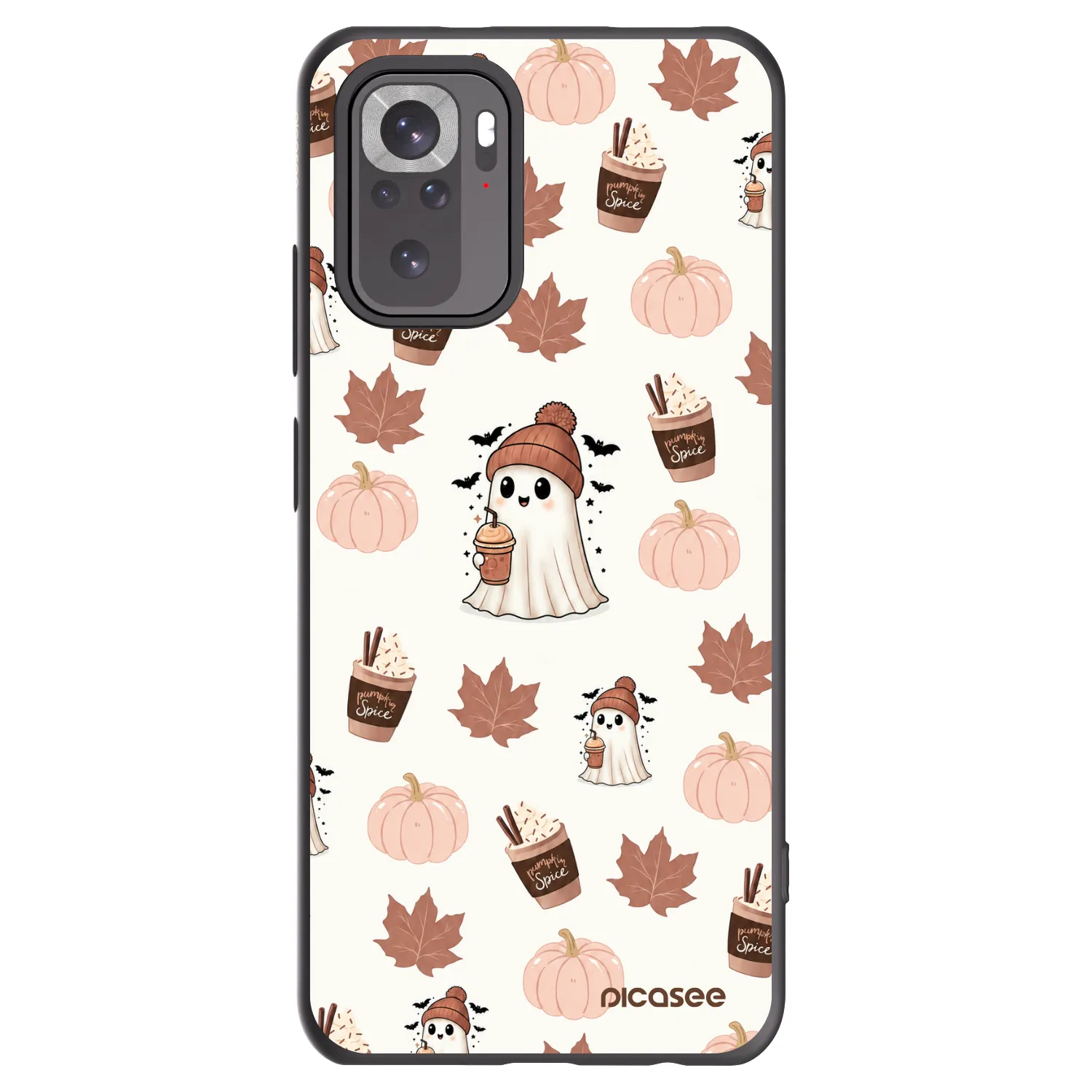Picasee Μαύρη θήκη σιλικόνης για Xiaomi Redmi Note 10S - Pumpkin spice