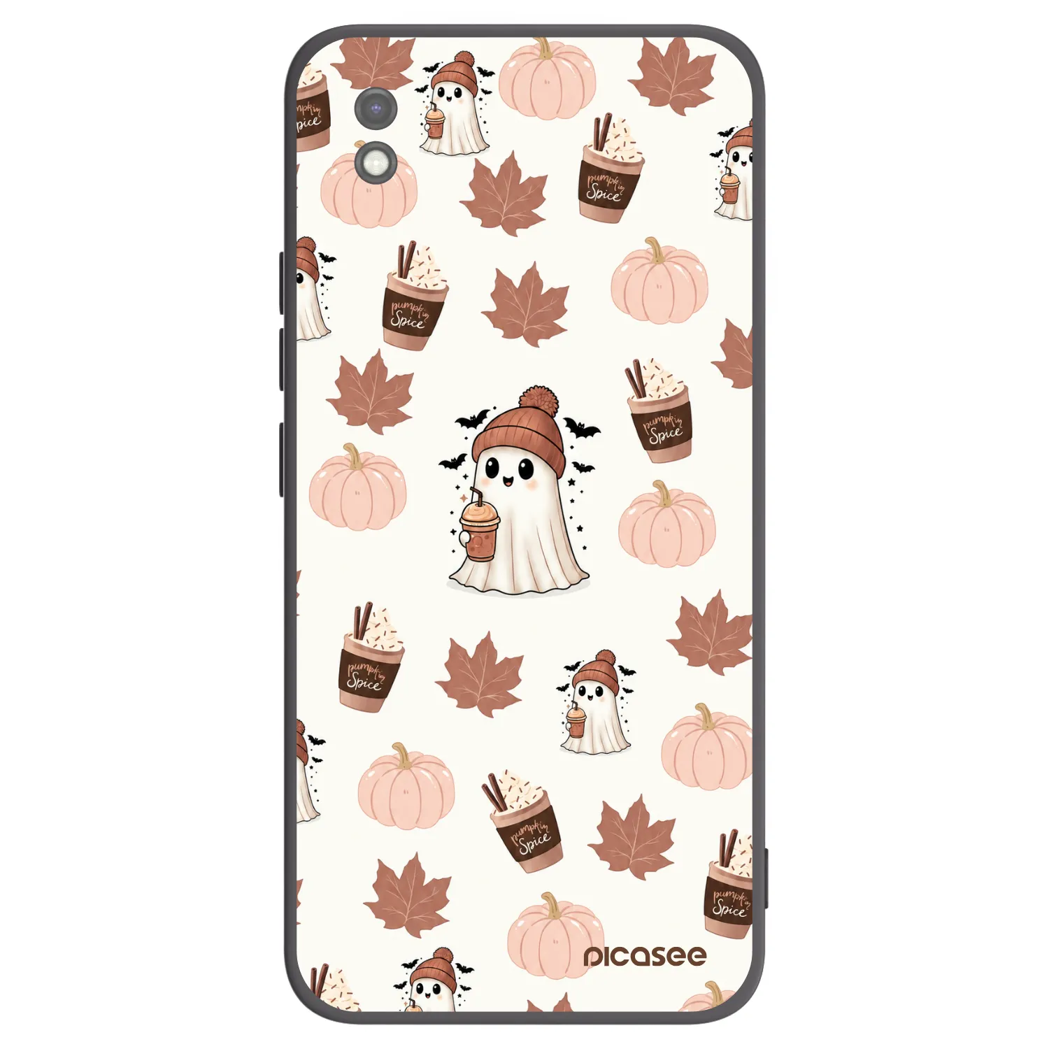 Picasee Μαύρη θήκη σιλικόνης για Xiaomi Redmi 9AT - Pumpkin spice