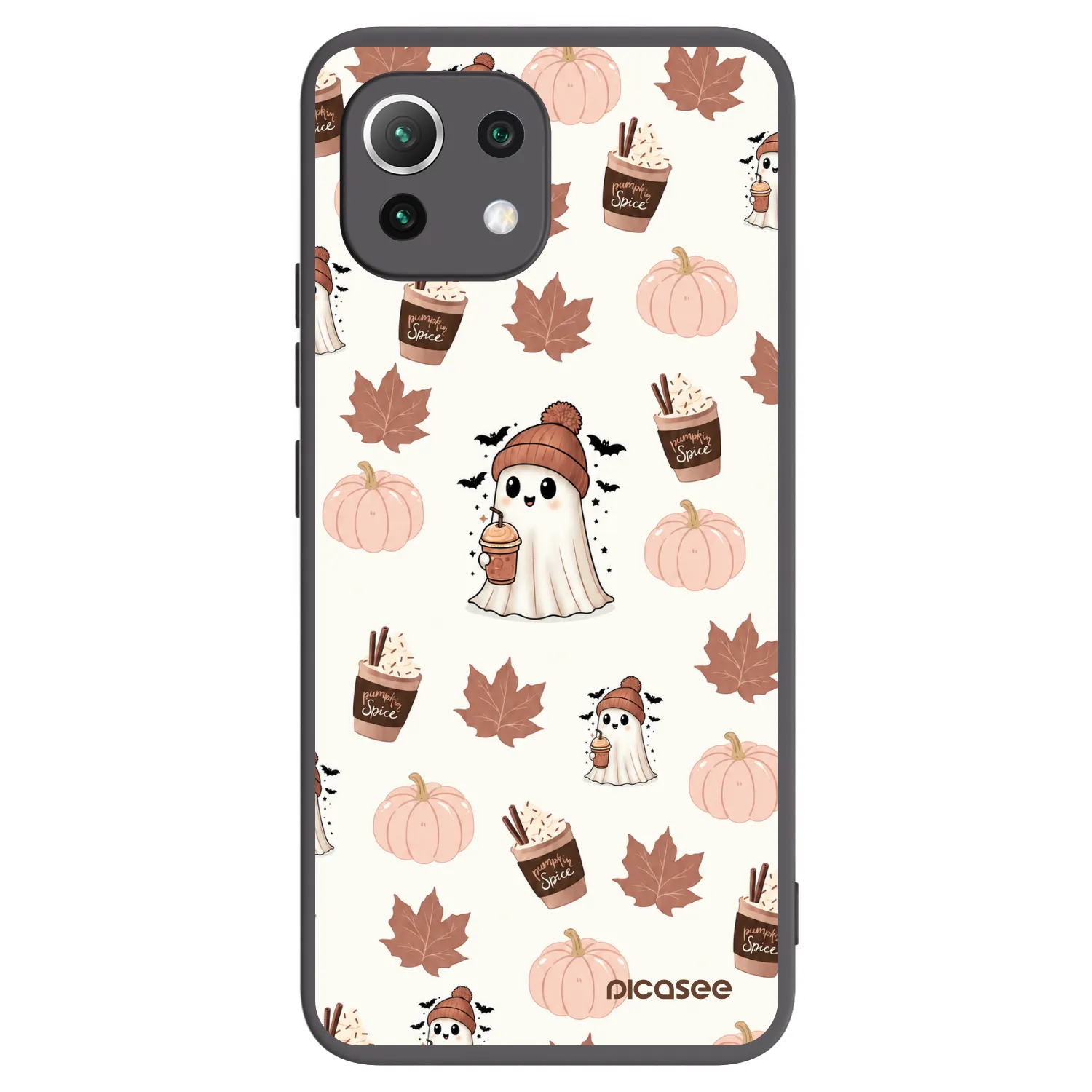 Picasee Μαύρη θήκη σιλικόνης για Xiaomi Mi 11 Lite - Pumpkin spice