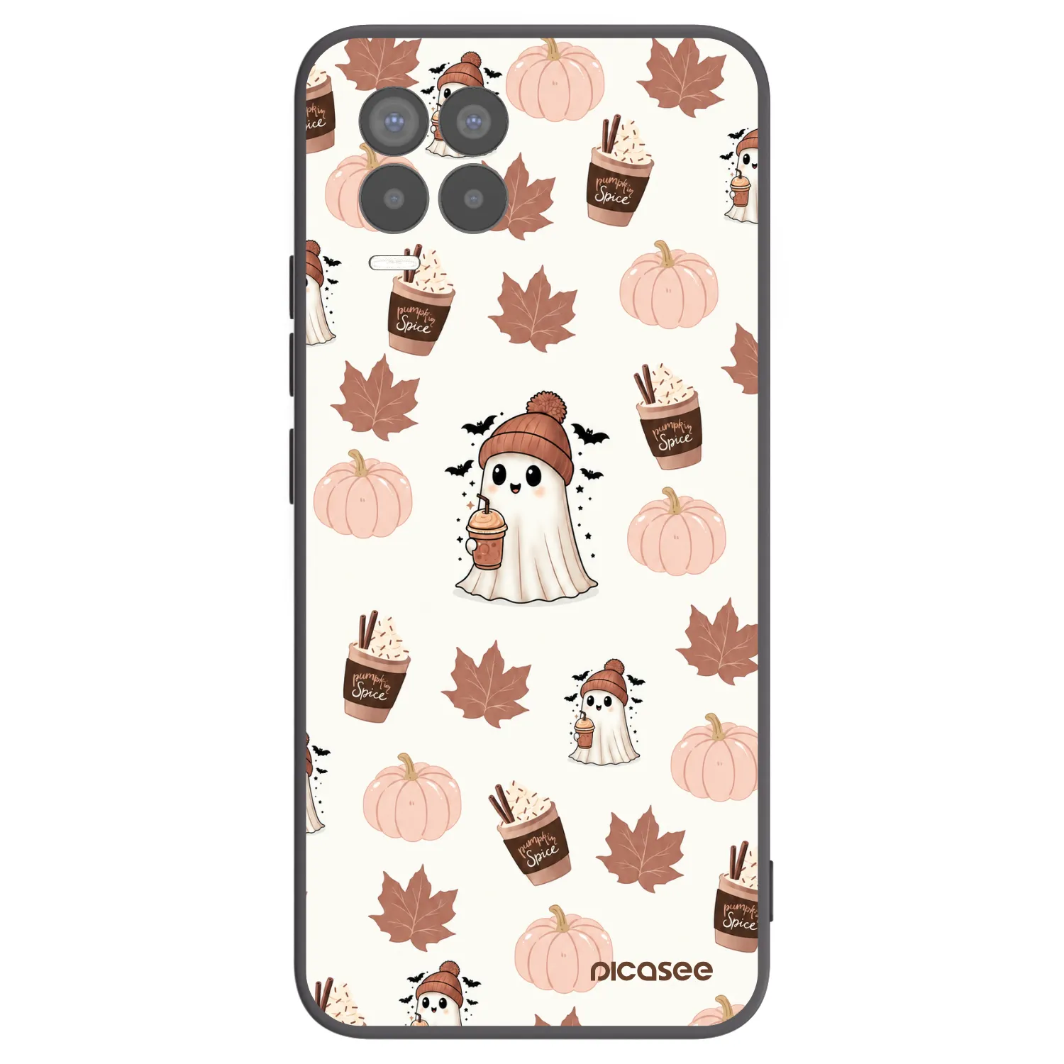 Picasee Μαύρη θήκη σιλικόνης για Realme 8 4G - Pumpkin spice