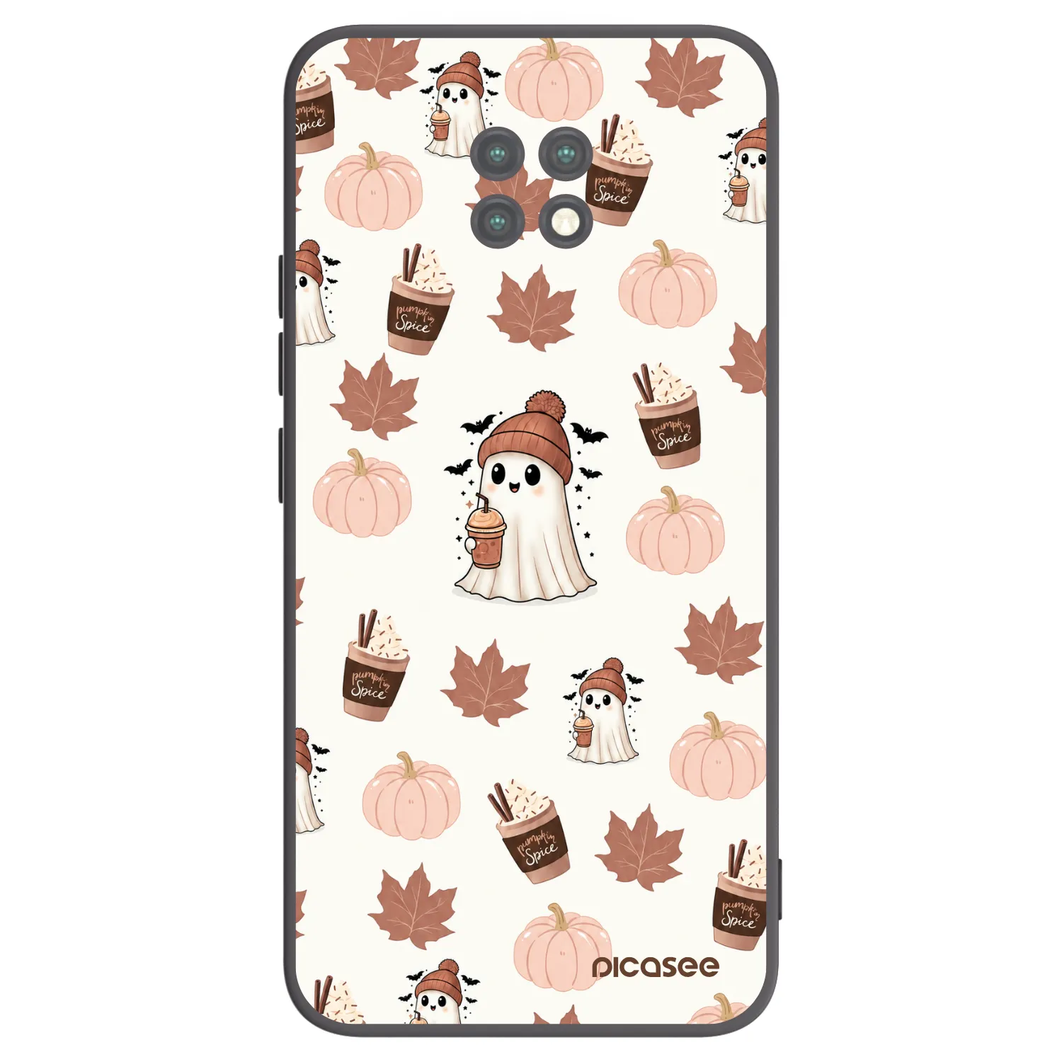 Picasee Μαύρη θήκη σιλικόνης για Xiaomi Redmi Note 9T - Pumpkin spice