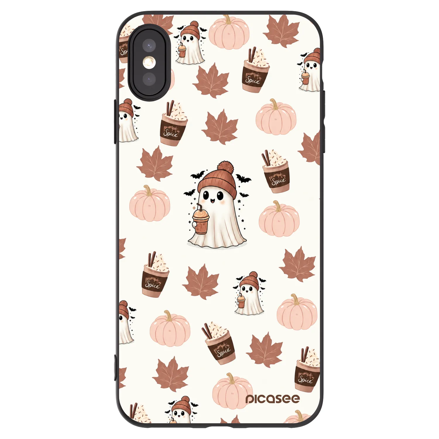 Picasee Μαύρη θήκη σιλικόνης για Apple iPhone XS Max - Pumpkin spice
