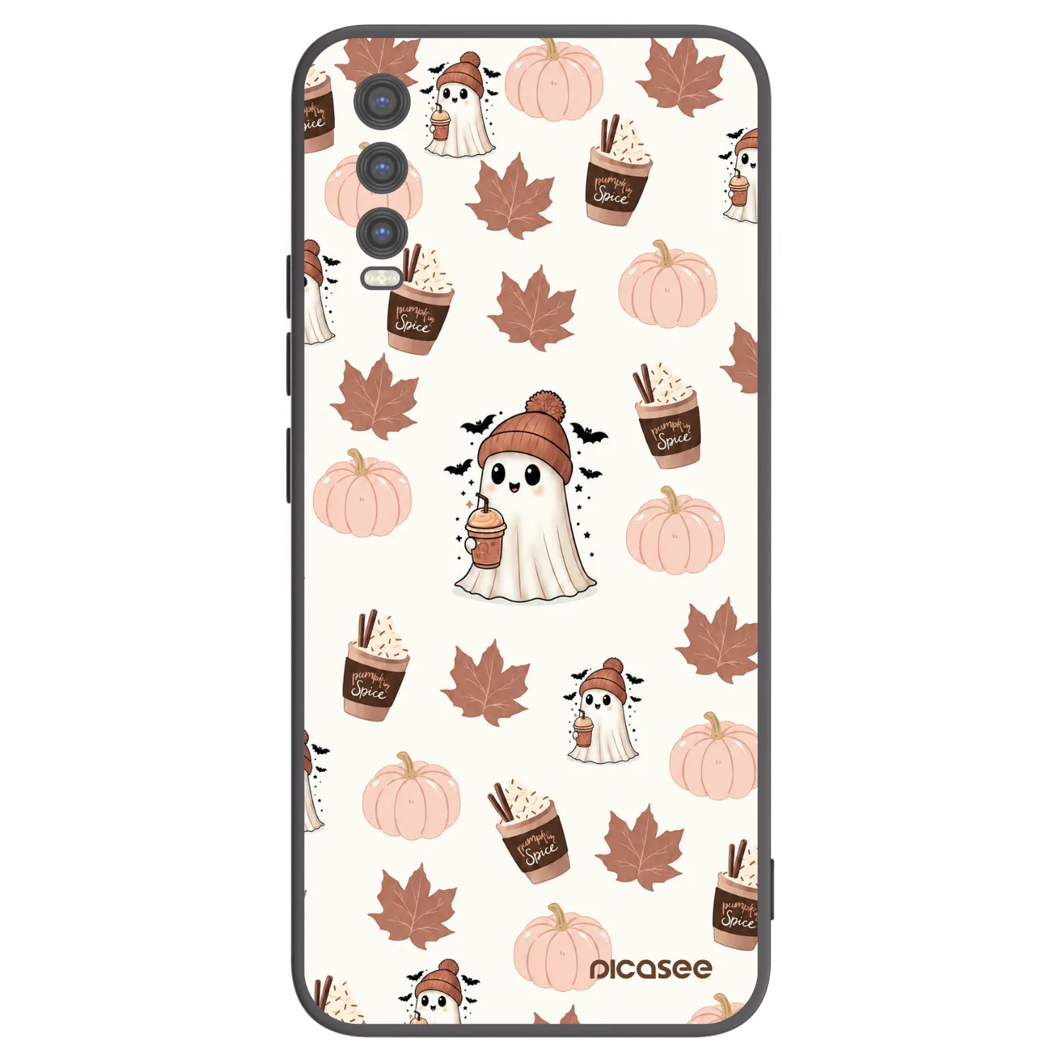 Picasee Μαύρη θήκη σιλικόνης για Vivo Y20s - Pumpkin spice
