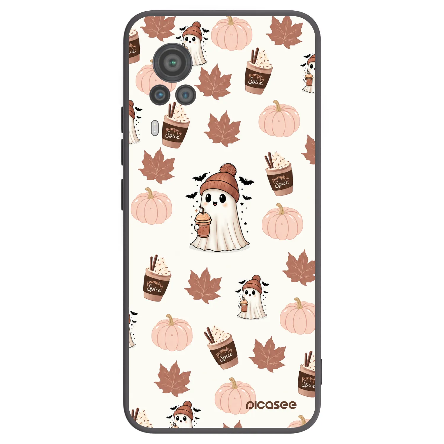 Picasee Μαύρη θήκη σιλικόνης για Vivo X60 Pro 5G - Pumpkin spice