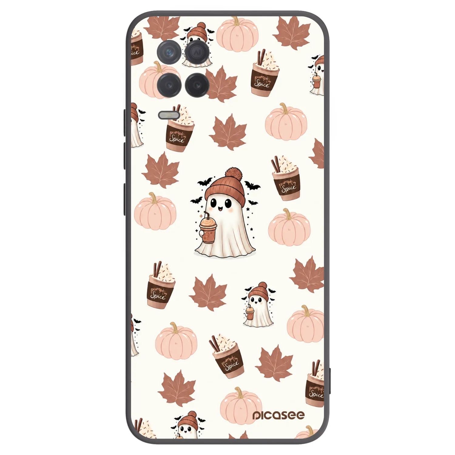 Picasee Μαύρη θήκη σιλικόνης για Realme 8 5G - Pumpkin spice