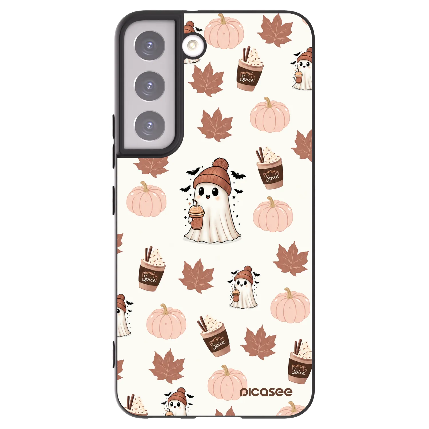 Picasee Μαύρη θήκη σιλικόνης για Samsung Galaxy S22 5G - Pumpkin spice