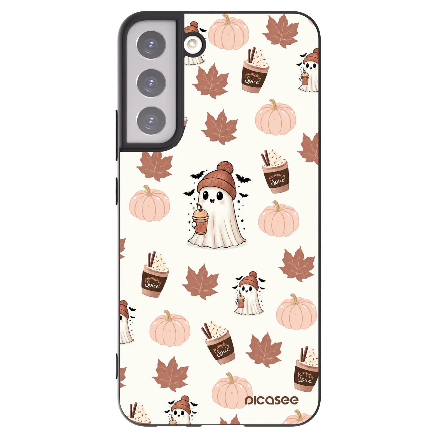 Picasee Μαύρη θήκη σιλικόνης για Samsung Galaxy S22+ 5G - Pumpkin spice