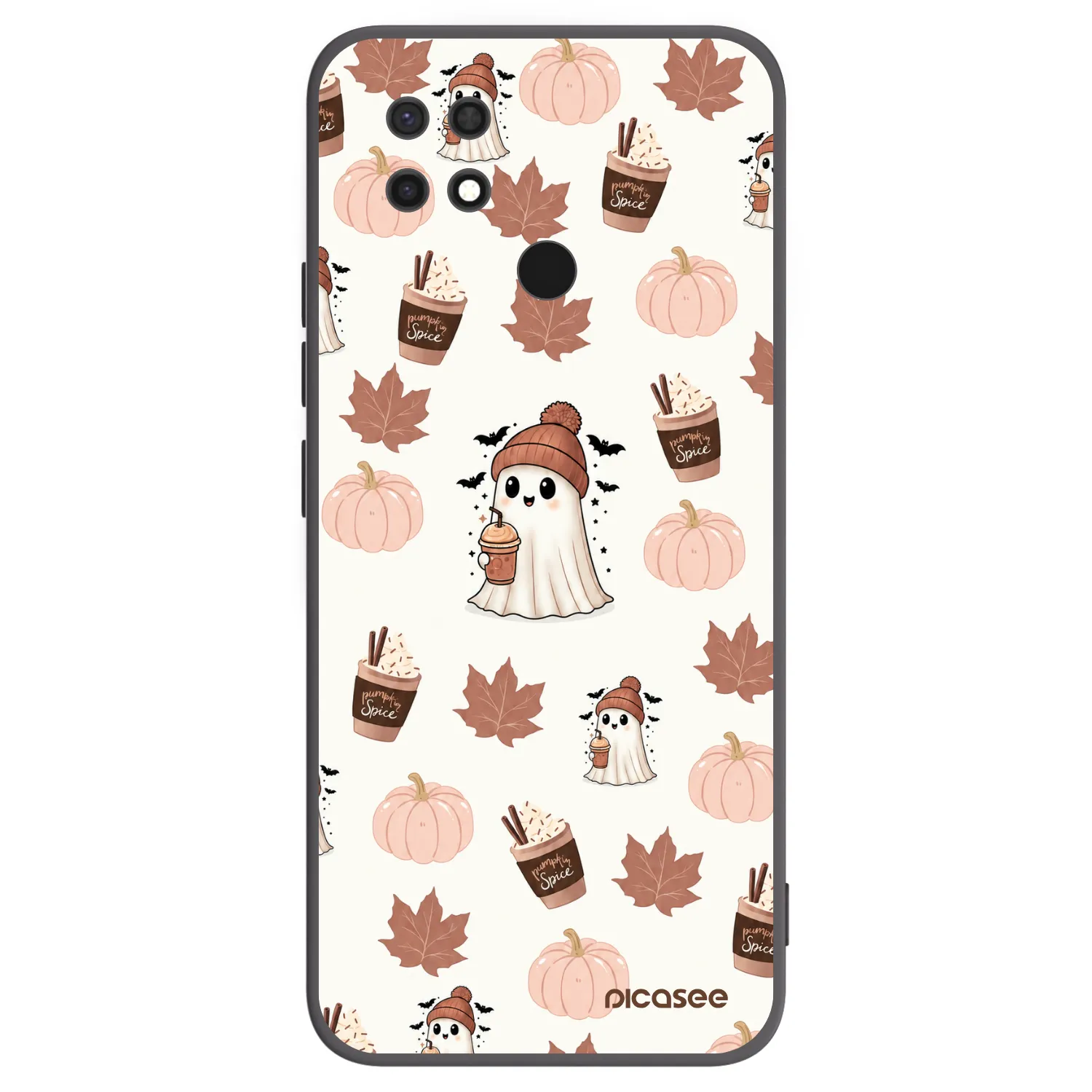 Picasee Μαύρη θήκη σιλικόνης για Xiaomi Redmi 10C - Pumpkin spice