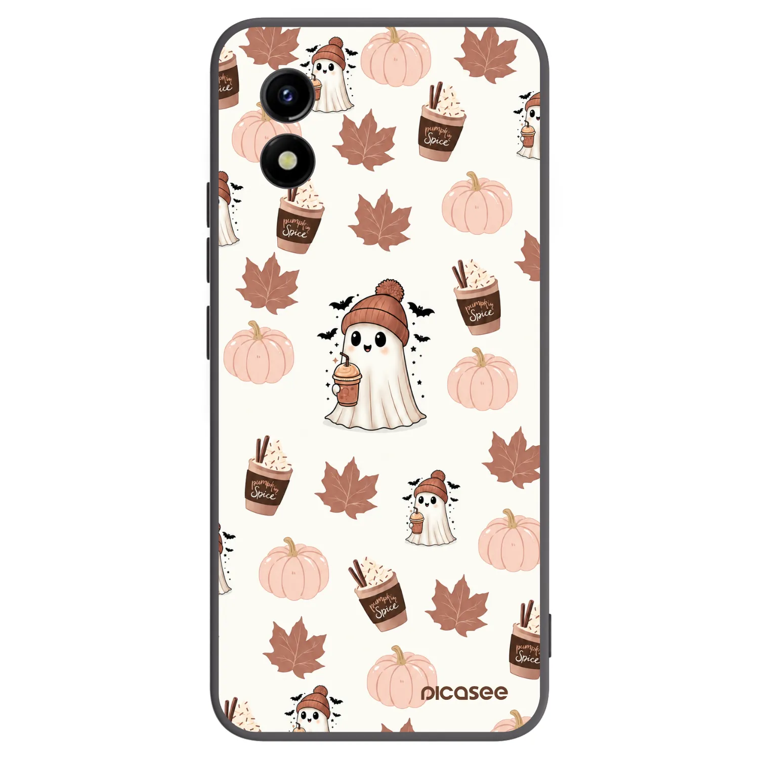 Picasee Μαύρη θήκη σιλικόνης για Vivo Y01 - Pumpkin spice