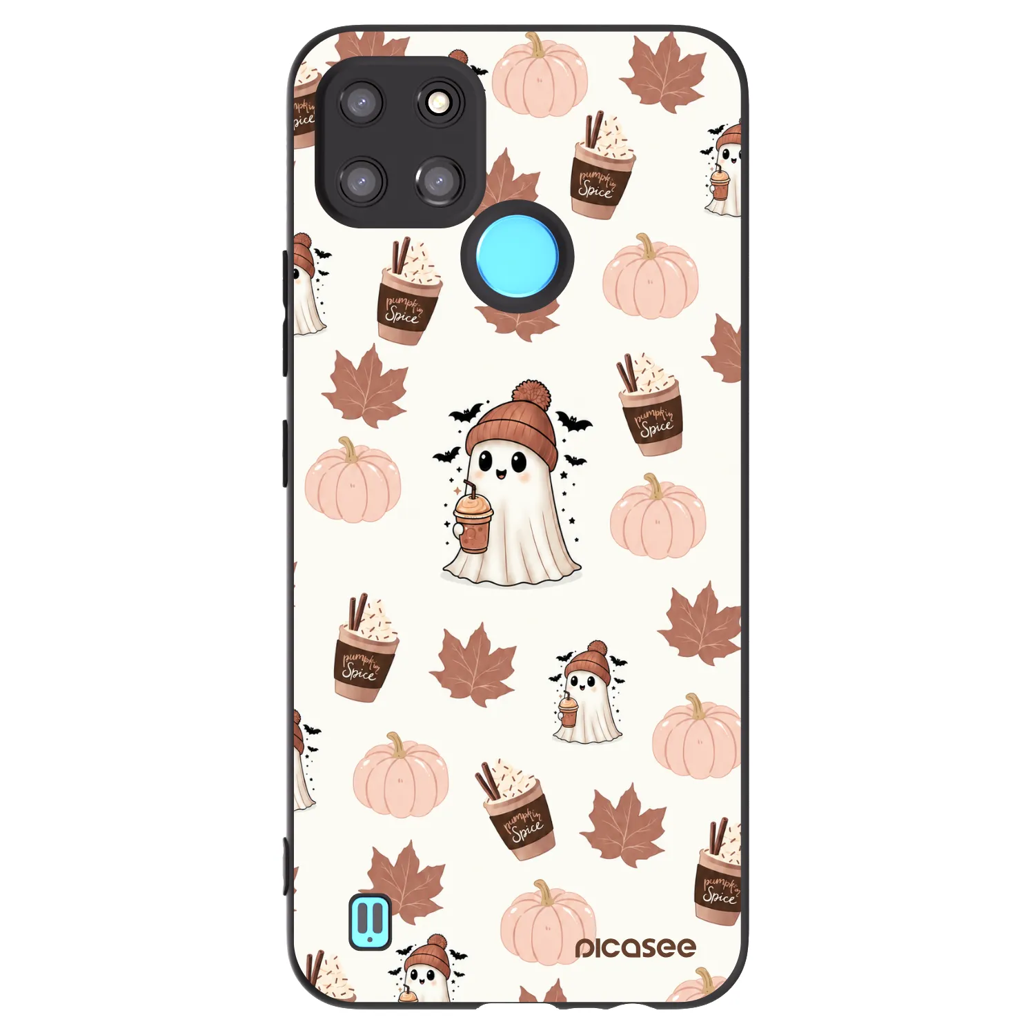 Picasee Μαύρη θήκη σιλικόνης για Realme C21Y - Pumpkin spice