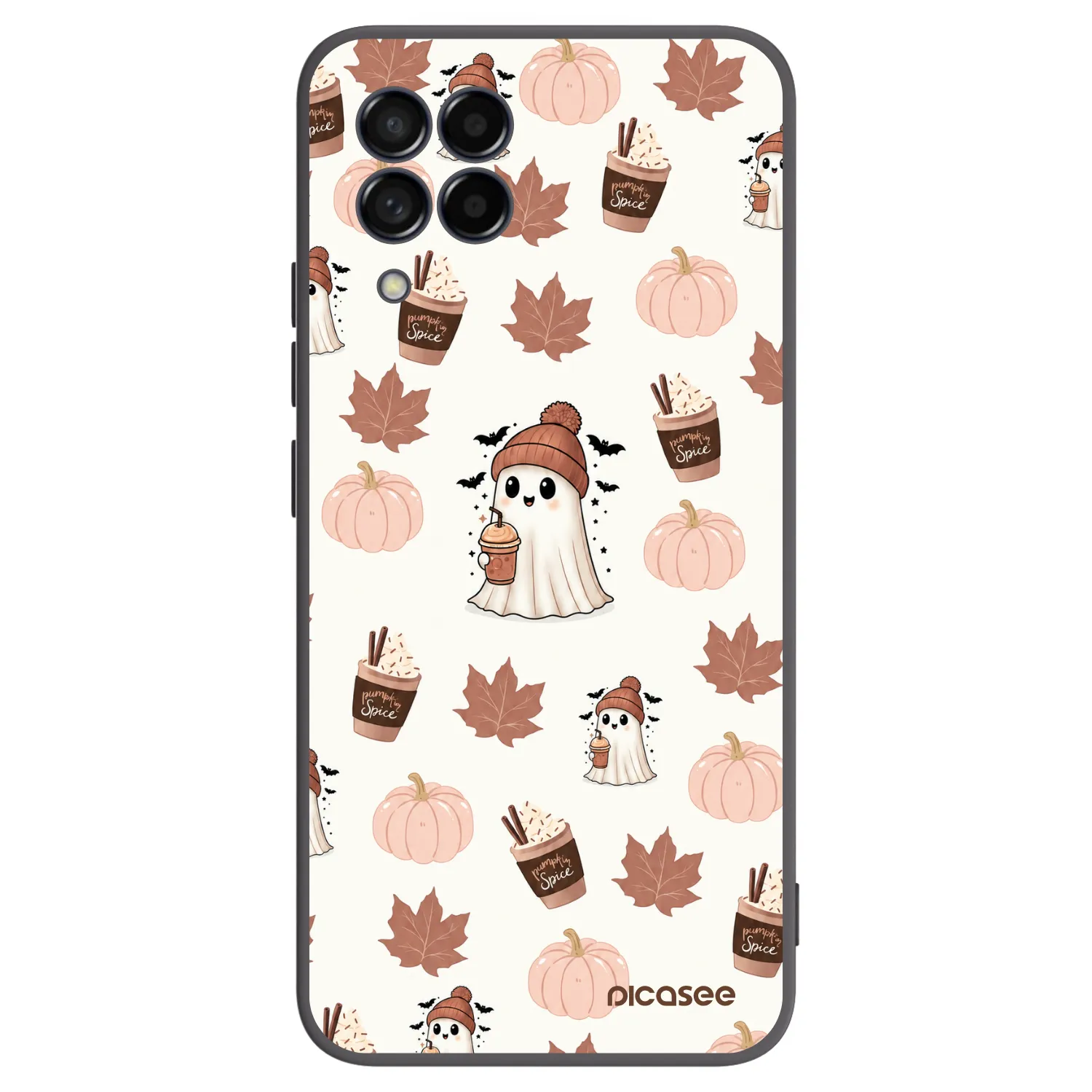 Picasee Μαύρη θήκη σιλικόνης για Samsung Galaxy M53 5G - Pumpkin spice