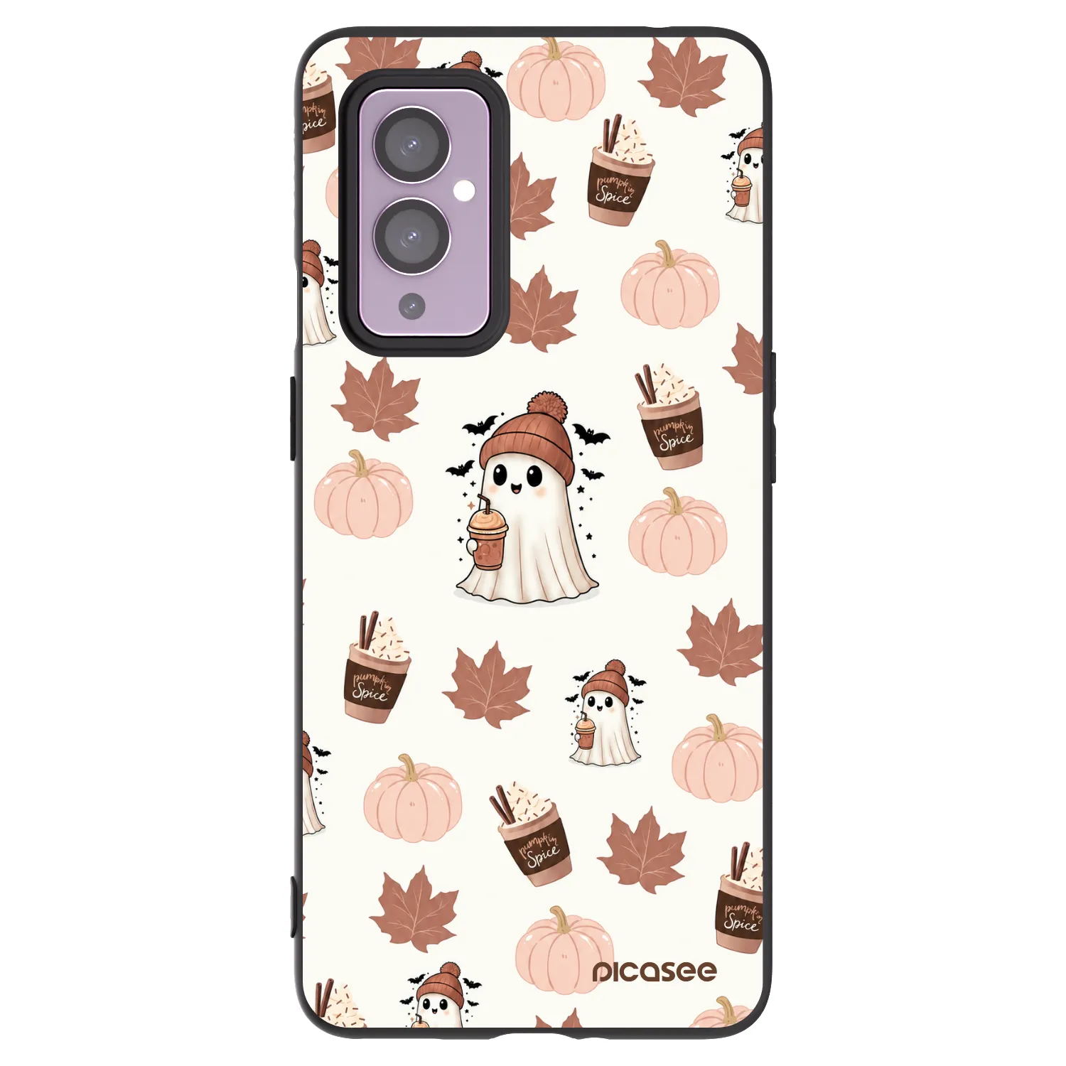 Picasee Μαύρη θήκη σιλικόνης για OnePlus 9 - Pumpkin spice