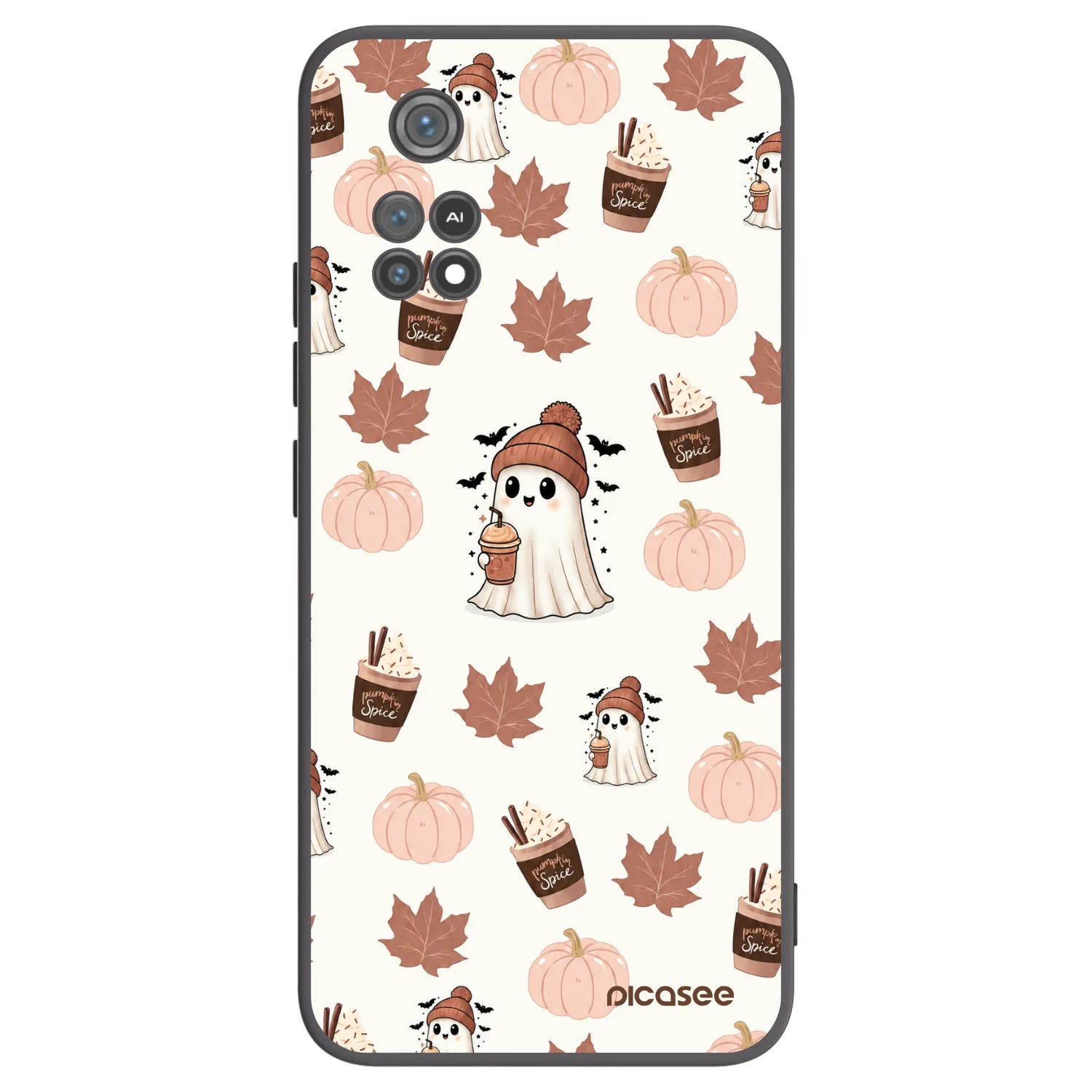 Picasee Μαύρη θήκη σιλικόνης για Xiaomi Poco M4 Pro - Pumpkin spice