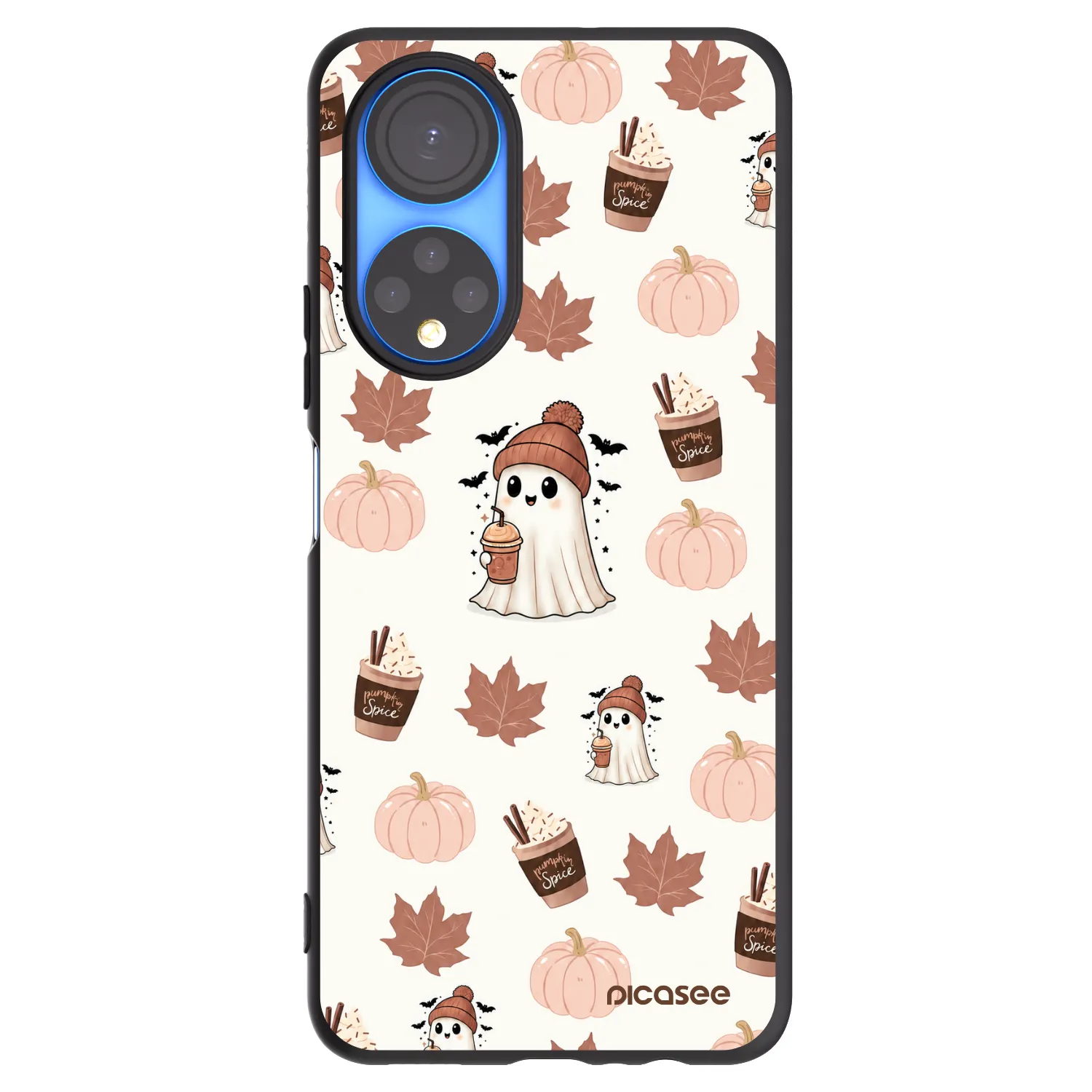 Picasee Μαύρη θήκη σιλικόνης για Honor X7 - Pumpkin spice