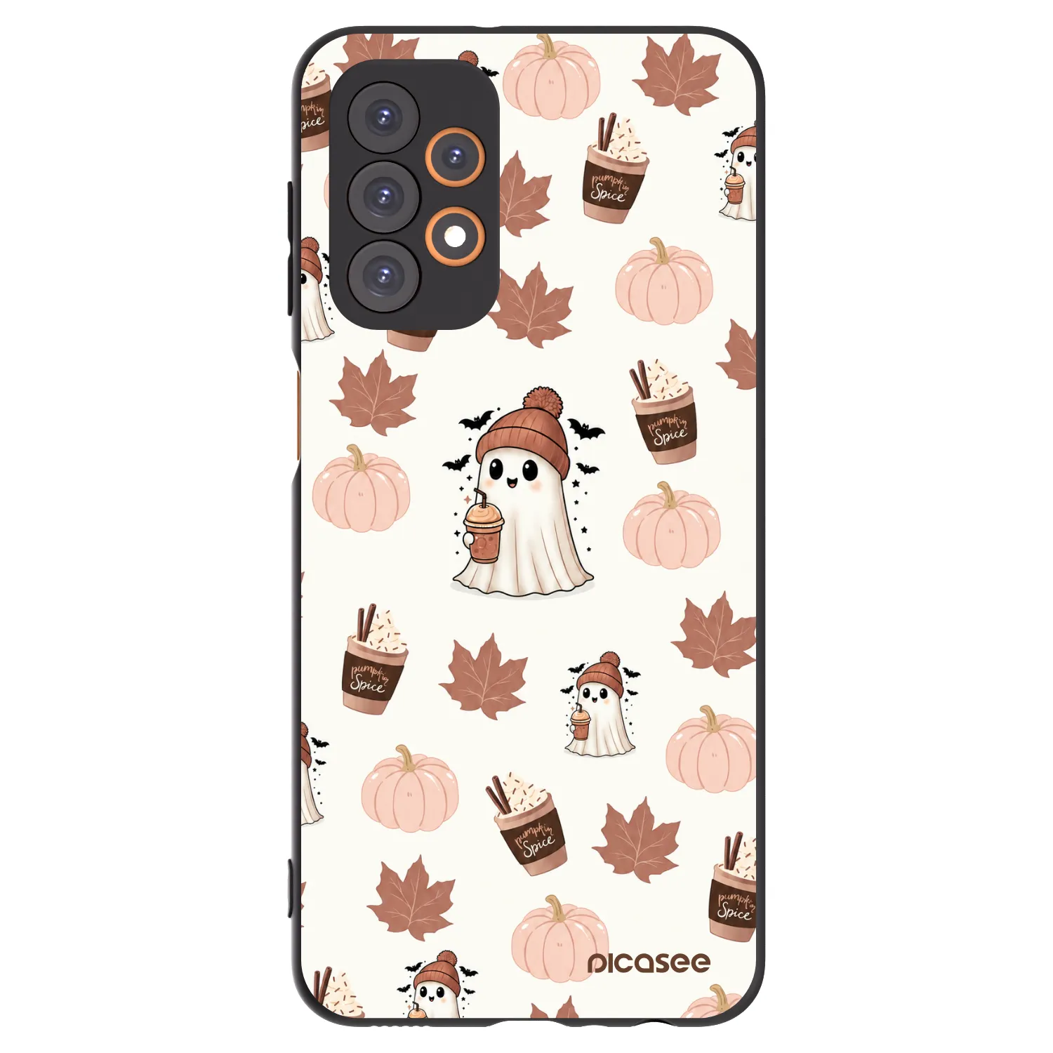 Picasee Μαύρη θήκη σιλικόνης για Samsung Galaxy A23 A235F 4G - Pumpkin spice
