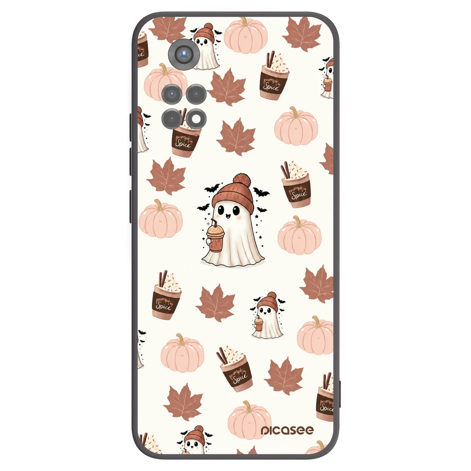 Picasee Μαύρη θήκη σιλικόνης για Xiaomi Redmi Note 11S 5G - Pumpkin spice